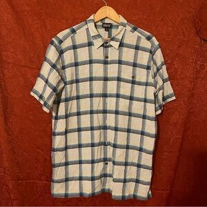 Patagonia Mens XL Organic Cotton Plaid Button Shirt Short Sleeve Blue multicolor